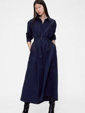 Gap Studio Poplin Belted Maxi Shirtdress - Fits like Small/Medium